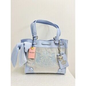 NWT Juicy Couture Classic Scottie Dogs Tote Daydreamer in Dove Grey
